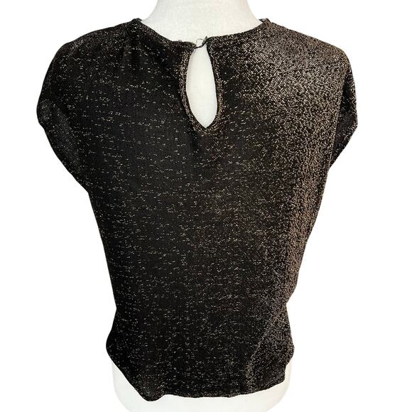 Vintage Style Trix Black Multicolor Sequin Mesh Sleeveless Top 8 Disco - Picture 2 of 8